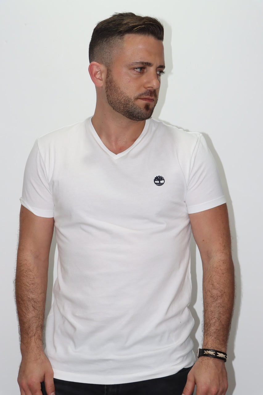 חולצת טישרט שרוול קצר לבן