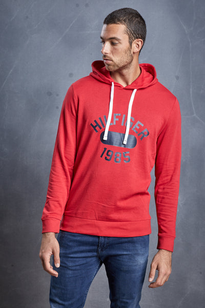 טישירט עם כובע שרוול ארוך בצבע אדום