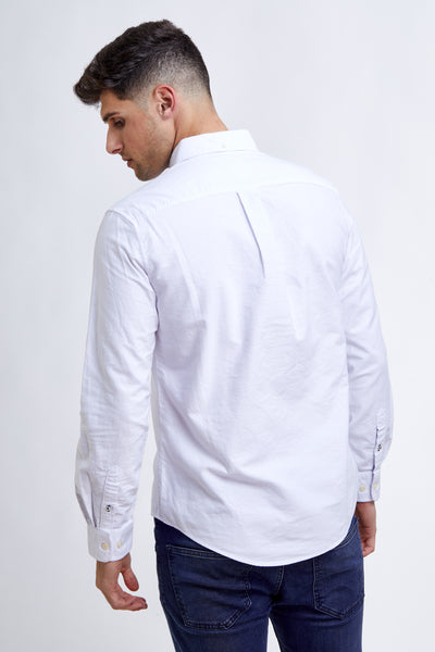 חולצת מכופתרת שרוול ארוך בצבע לבן