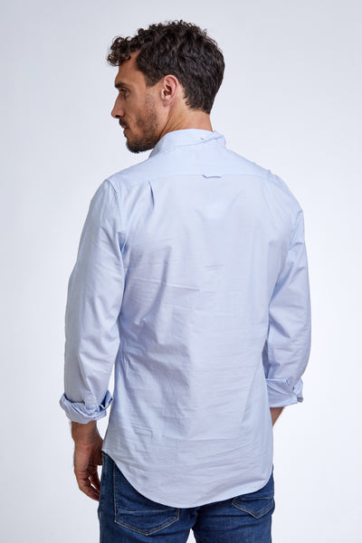 חולצה מכופתרת שרוול ארוך SLIM FIT בצבע תכלת