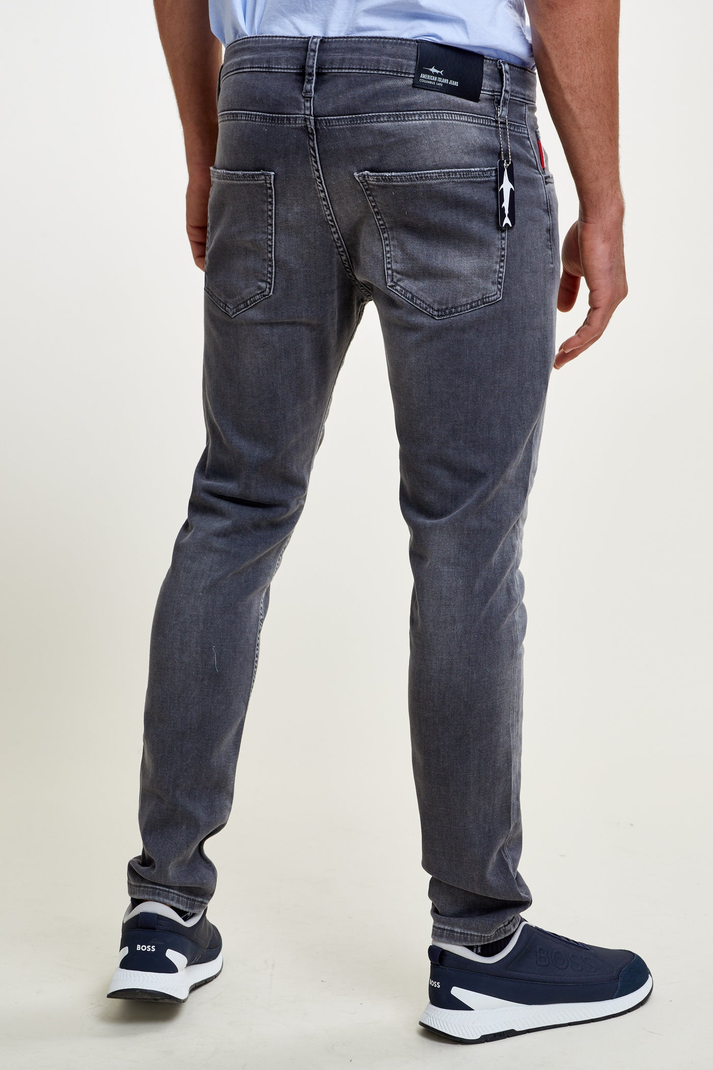 מכנס ג'ינס סלים בצבע אפור FLEX