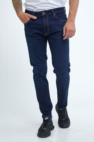 מכנס ג'ינס סלים כחול כהה