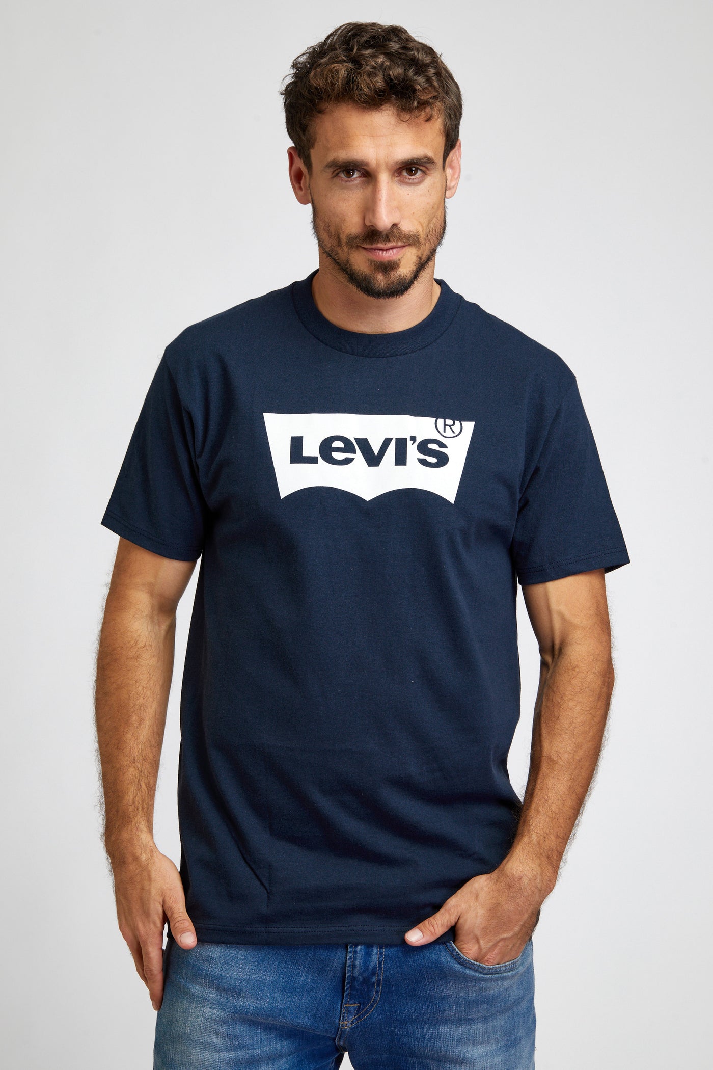 טי שירט צווארון עגול נייבי