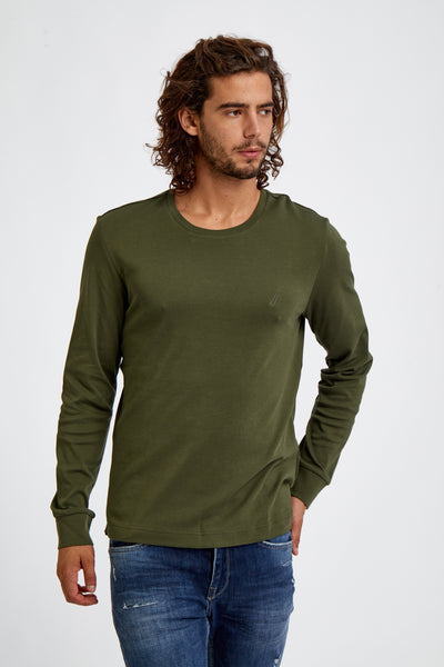 חולצת טישרט שרוול ארוך ירוק זית