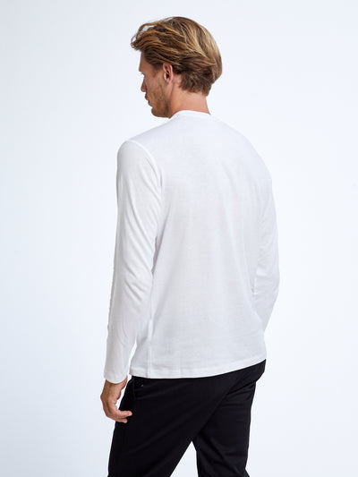 חולצת טישרט שרוול ארוך צבע לבן