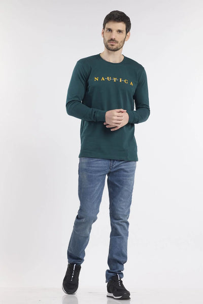 טישרט שרוול ארוך בצבע ירוק