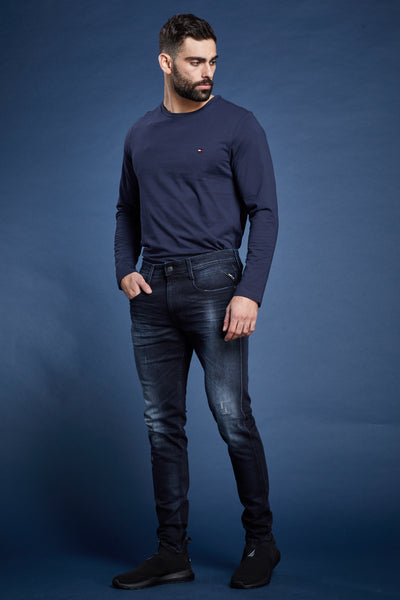 מכנס ג'ינס SUPER SLIM בצבע כחול